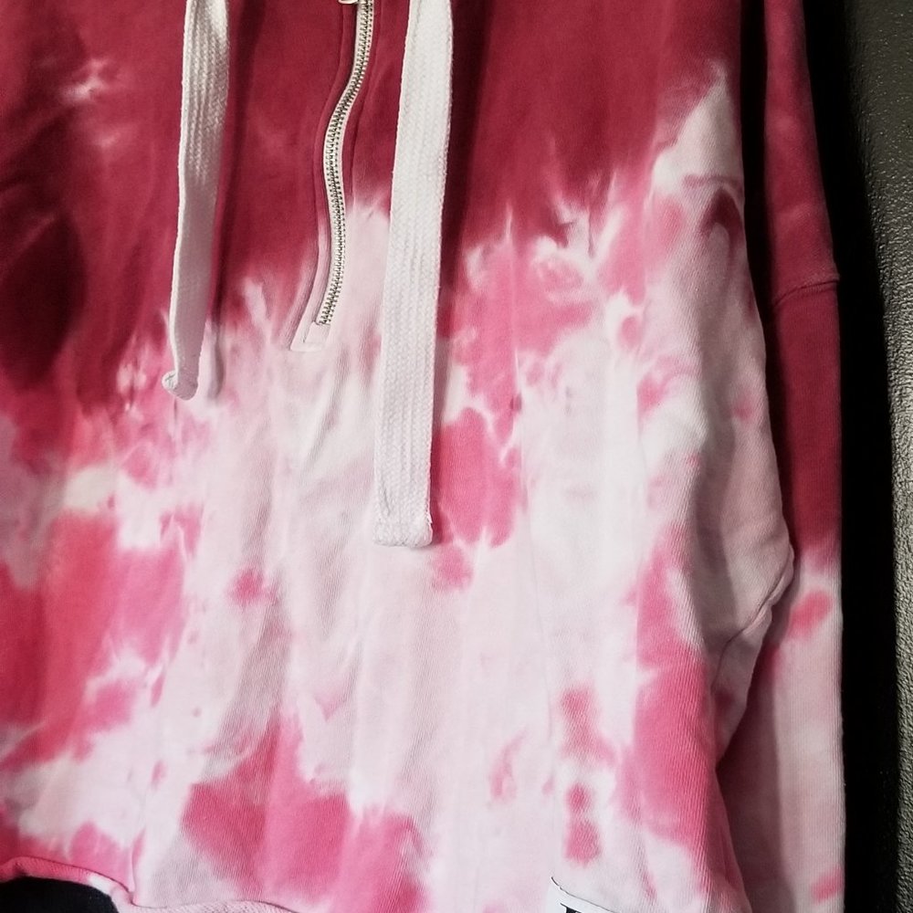 Calvin Klein High Tide Cosmic Pink Tie Dye Cropped Sweatshirt - Picture 2 of 5